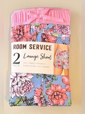 Room Service Women’s Pink Floral Lounge Shorts - 2 Pack
